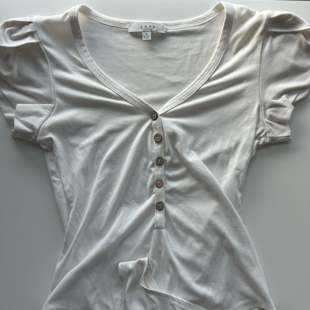 Women's White Button-Down Bodysuit